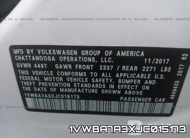 1VWBA7A3XJC015173 фото 9