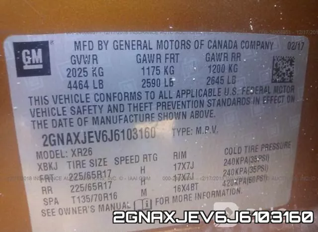 2GNAXJEV6J6103160 фото 10