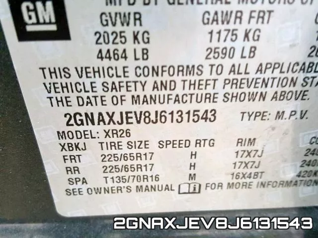 2GNAXJEV8J6131543 фото 2