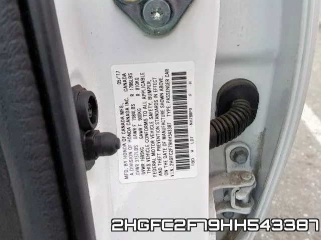 2HGFC2F79HH543387 фото 2