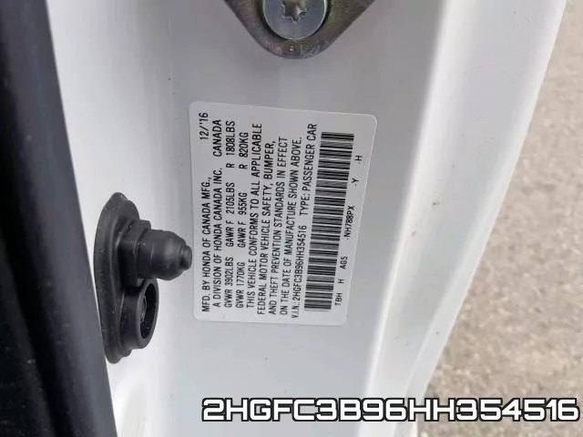 2HGFC3B96HH354516 фото 2