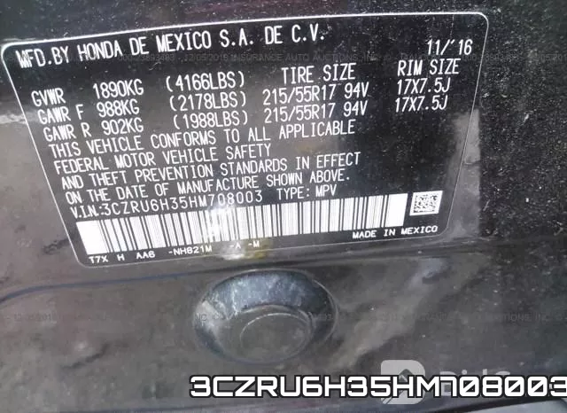 3CZRU6H35HM708003 фото 10