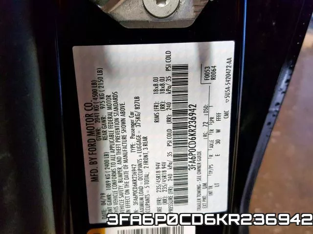 3FA6P0CD6KR236942 фото 2