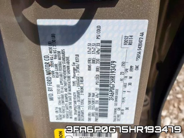 3FA6P0G75HR193479 фото 2