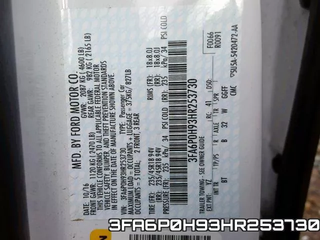 3FA6P0H93HR253730 фото 2