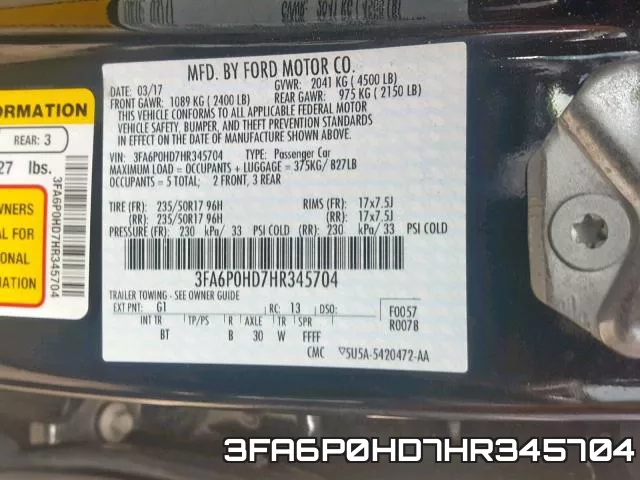 3FA6P0HD7HR345704 фото 2