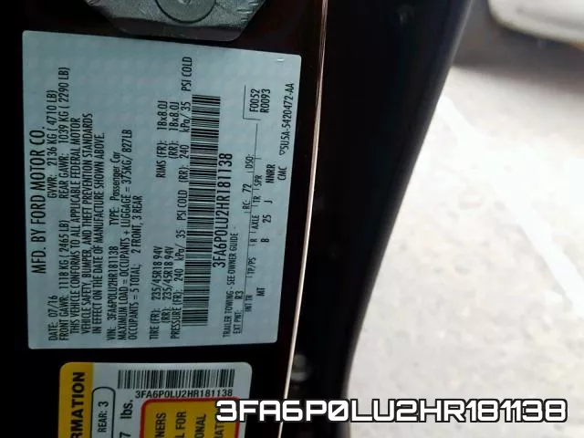 3FA6P0LU2HR181138 фото 2