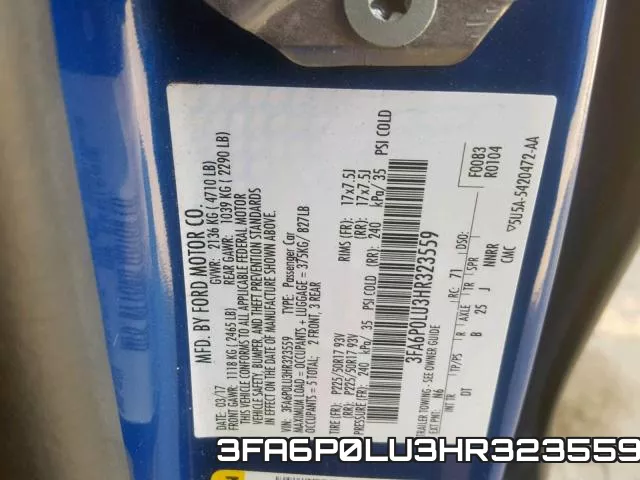 3FA6P0LU3HR323559 фото 2