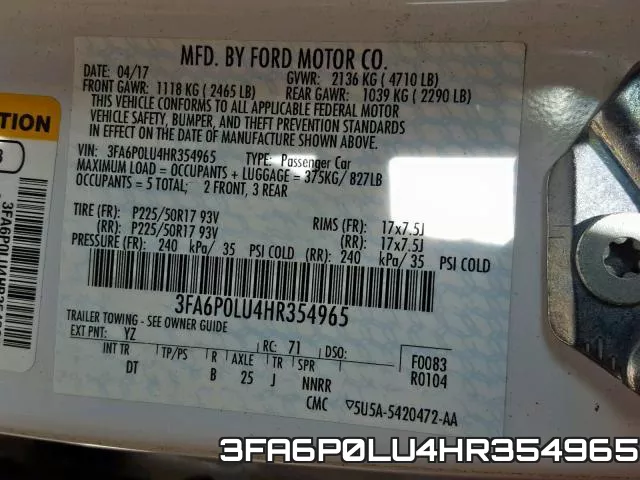 3FA6P0LU4HR354965 фото 2