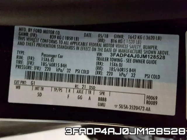 3FADP4AJ0JM128528 фото 2