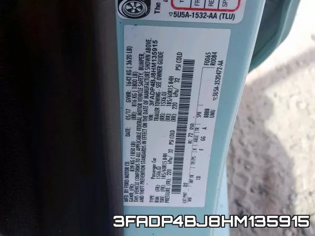 3FADP4BJ8HM135915 фото 2