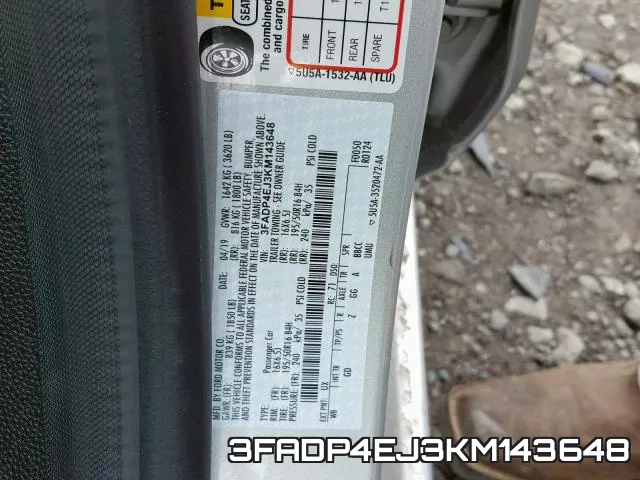 3FADP4EJ3KM143648 фото 2