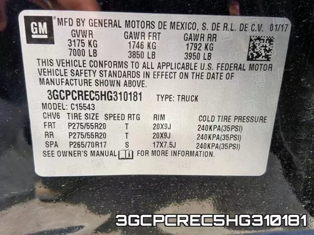 3GCPCREC5HG310181 фото 2