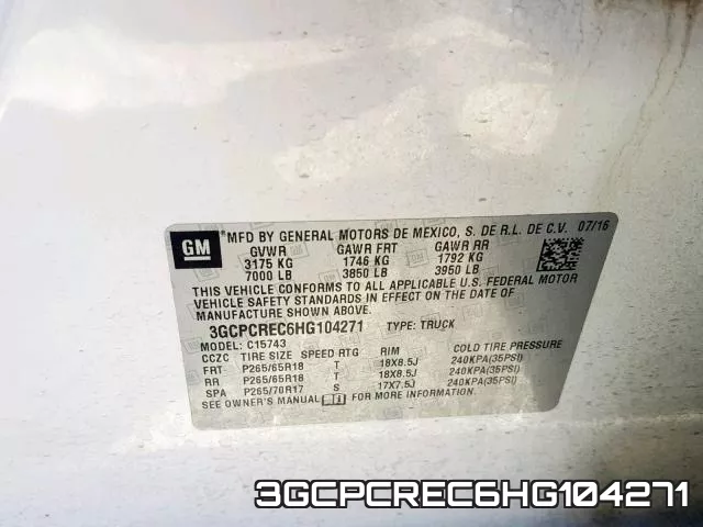 3GCPCREC6HG104271 фото 2