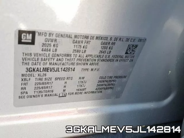 3GKALMEV5JL142814 фото 2