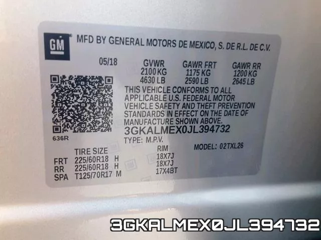 3GKALMEX0JL394732 фото 2