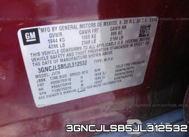 3GNCJLSB5JL312532 фото 9