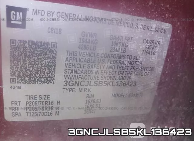 3GNCJLSB5KL136423 фото 10