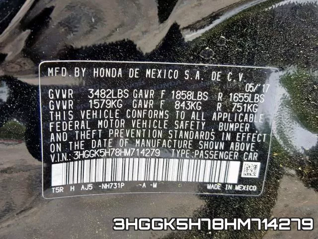 3HGGK5H78HM714279 фото 2