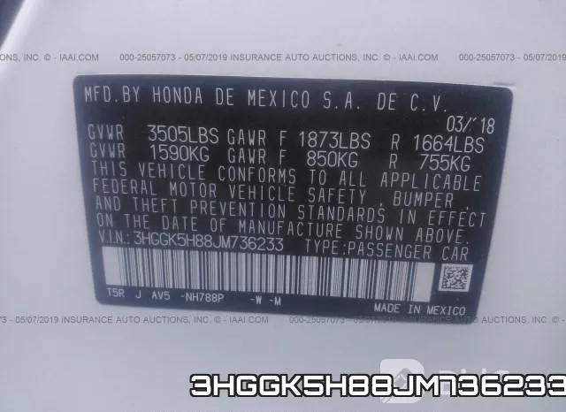 3HGGK5H88JM736233 фото 10