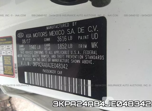 3KPA24AB4JE048342 фото 10