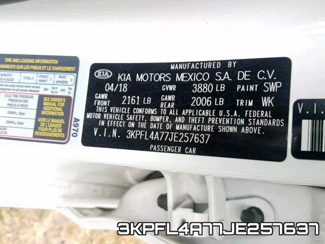 3KPFL4A77JE257637 фото 2