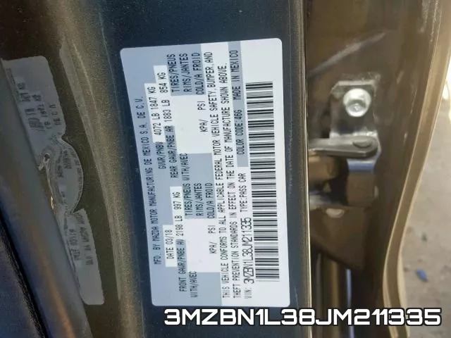 3MZBN1L38JM211335 фото 2