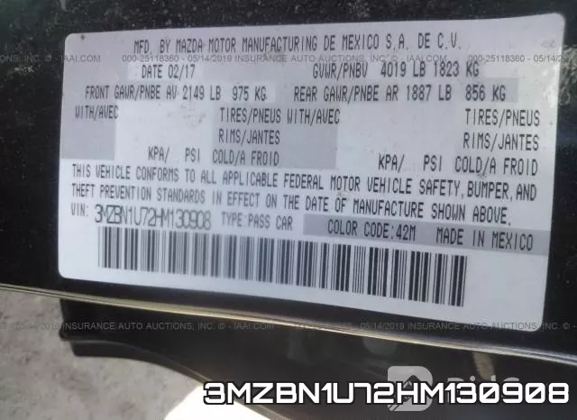 3MZBN1U72HM130908 фото 10