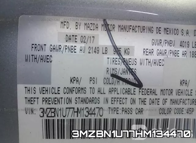 3MZBN1U77HM134470 фото 10