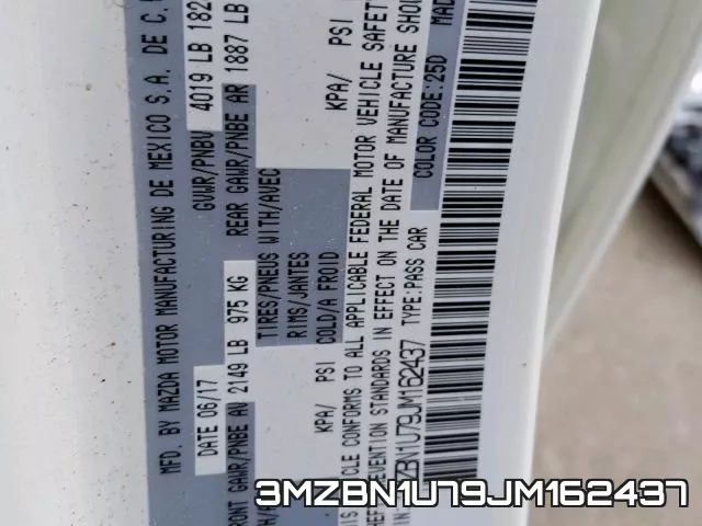 3MZBN1U79JM162437 фото 2
