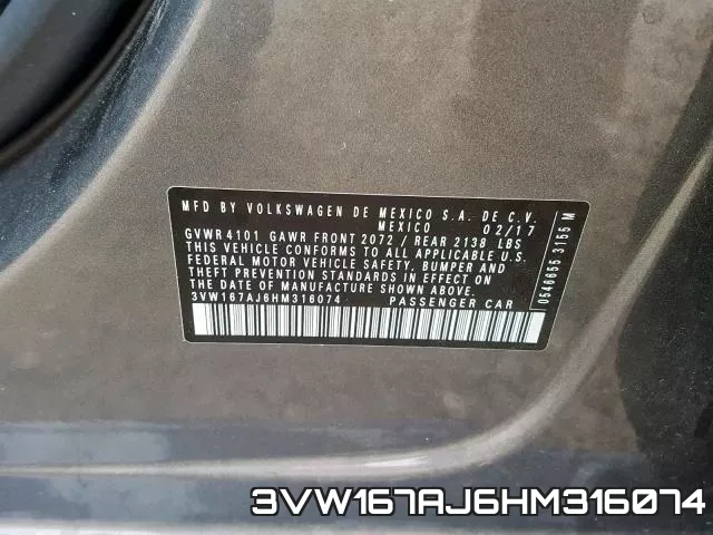 3VW167AJ6HM316074 фото 2
