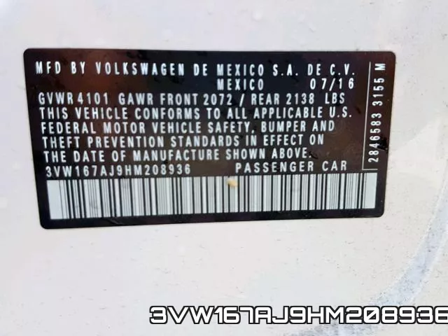 3VW167AJ9HM208936 фото 2