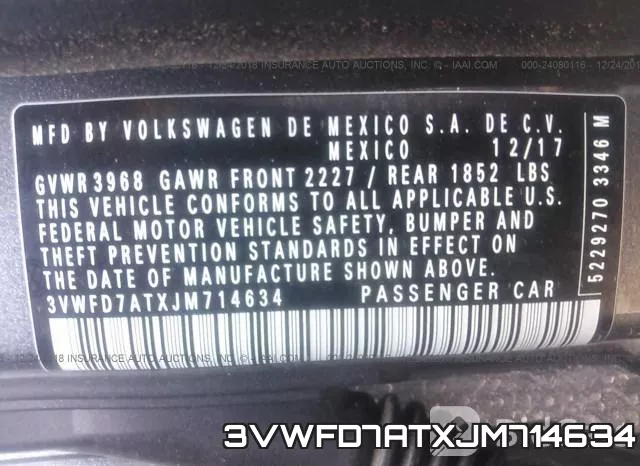 3VWFD7ATXJM714634 фото 10