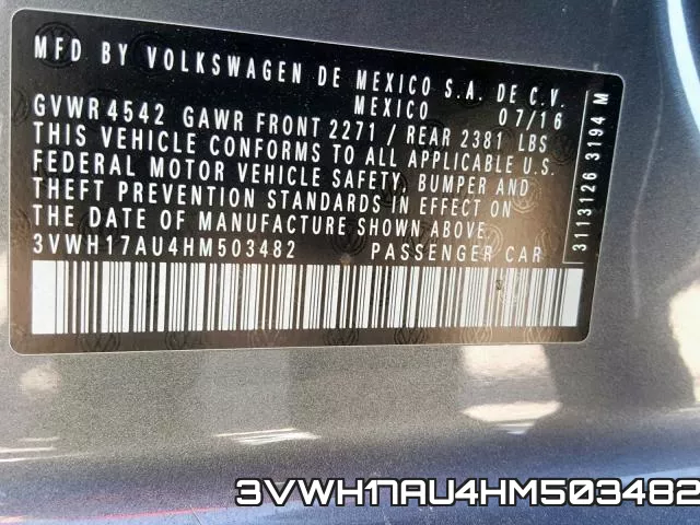 3VWH17AU4HM503482 фото 2