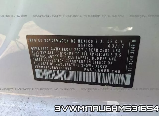 3VWM17AU6HM531654 фото 10