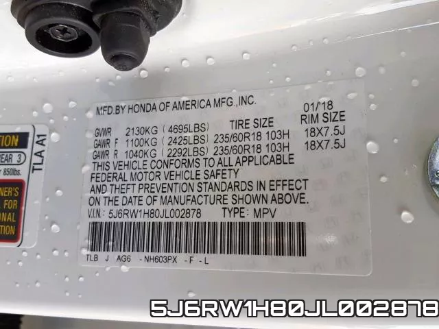 5J6RW1H80JL002878 фото 2