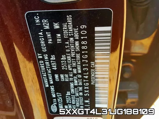 5XXGT4L31JG188109 фото 2