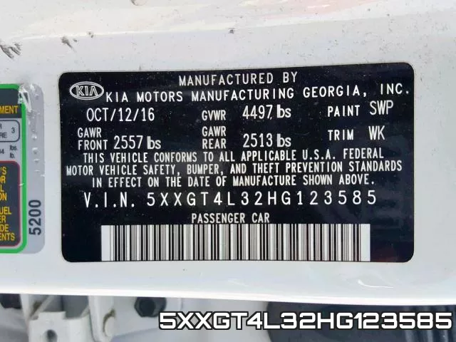 5XXGT4L32HG123585 фото 2