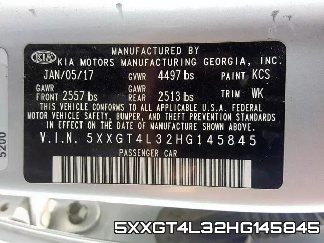 5XXGT4L32HG145845 фото 2
