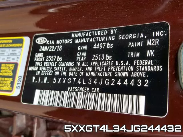 5XXGT4L34JG244432 фото 2