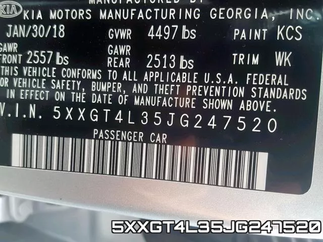 5XXGT4L35JG247520 фото 2