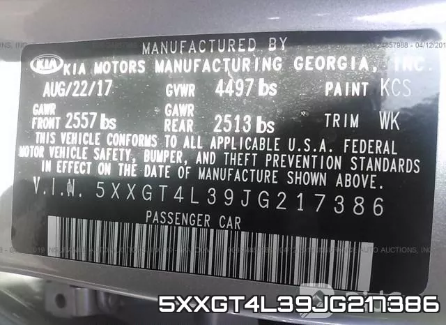 5XXGT4L39JG217386 фото 10
