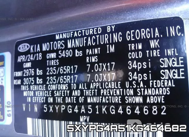 5XYPG4A51KG464682 фото 10