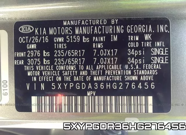 5XYPGDA36HG276456 фото 10