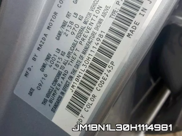 JM1BN1L30H1114981 фото 2