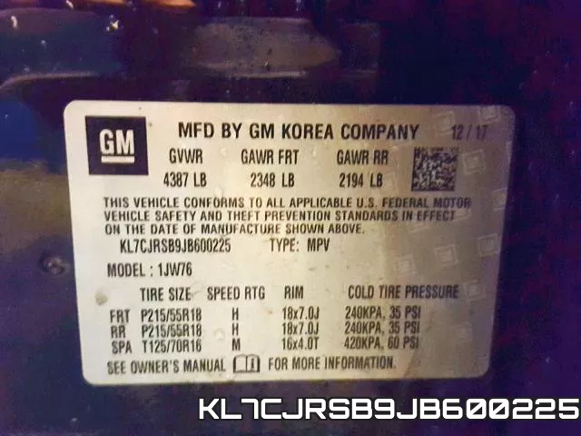 KL7CJRSB9JB600225 фото 2
