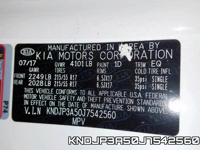 KNDJP3A50J7542560 фото 2