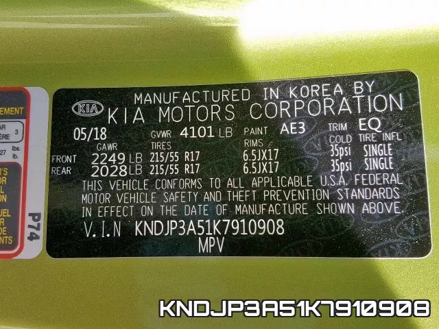 KNDJP3A51K7910908 фото 2