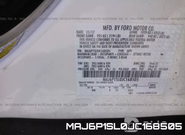 MAJ6P1SL0JC168505 фото 10