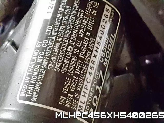 MLHPC456XH5400265 фото 2